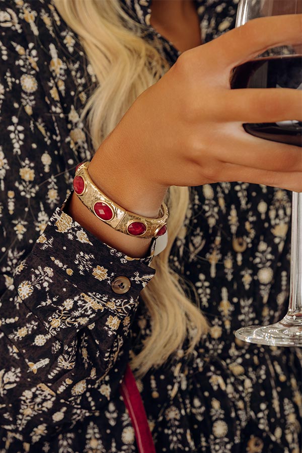 Chic Please Stretch Bracelet in Wine Image - 1