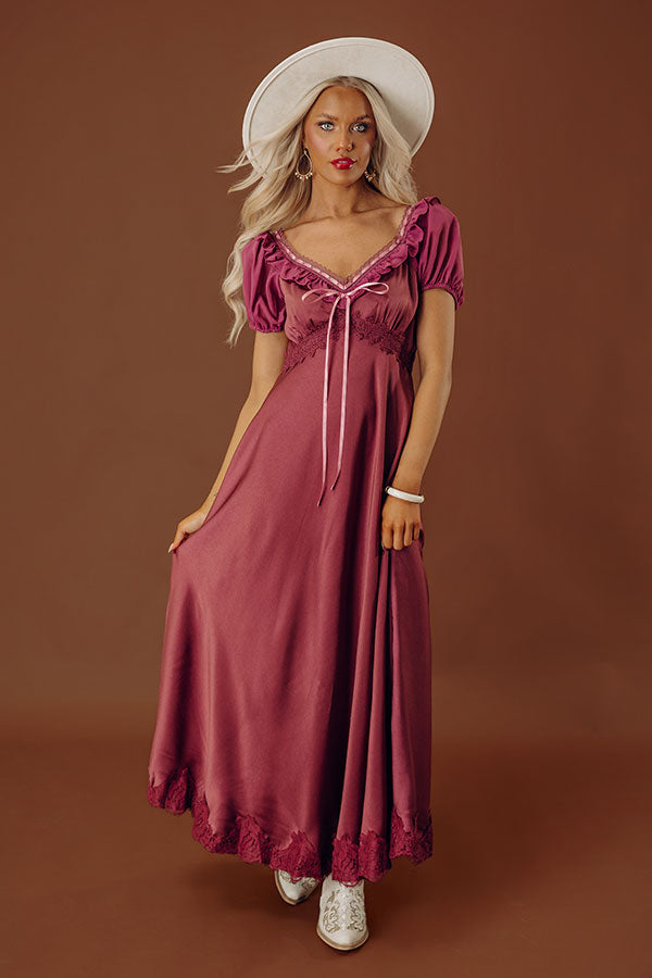 Sweet Romance Satin Midi Dress Image - 1
