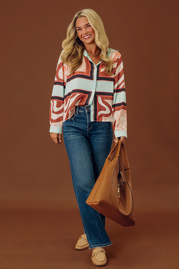Charm And Charisma Satin Button Up Top Image - 2