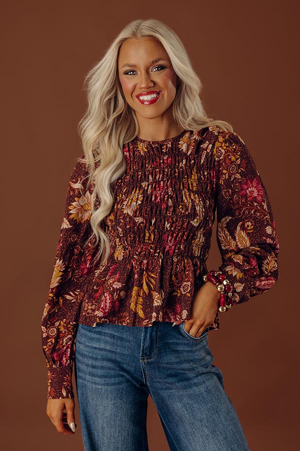 Maple Grove Floral Smocked Top Image - 2