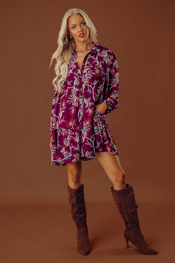First Pick Floral Button Down Mini Dress Image - 1