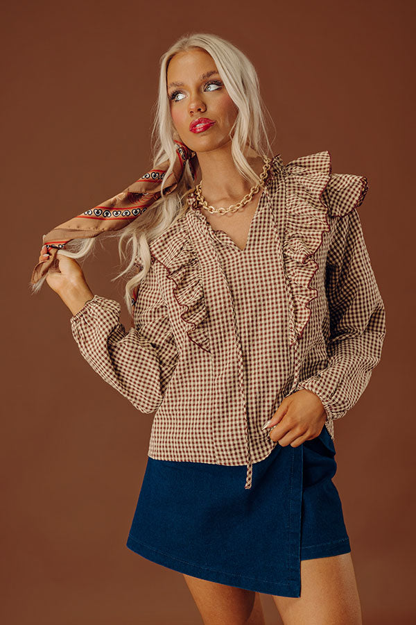 Picnic Pretty Gingham Ruffle Top Image - 1