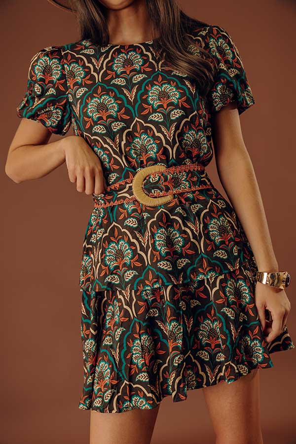 Central Park Views Tiered Floral Mini Dress Image - 2
