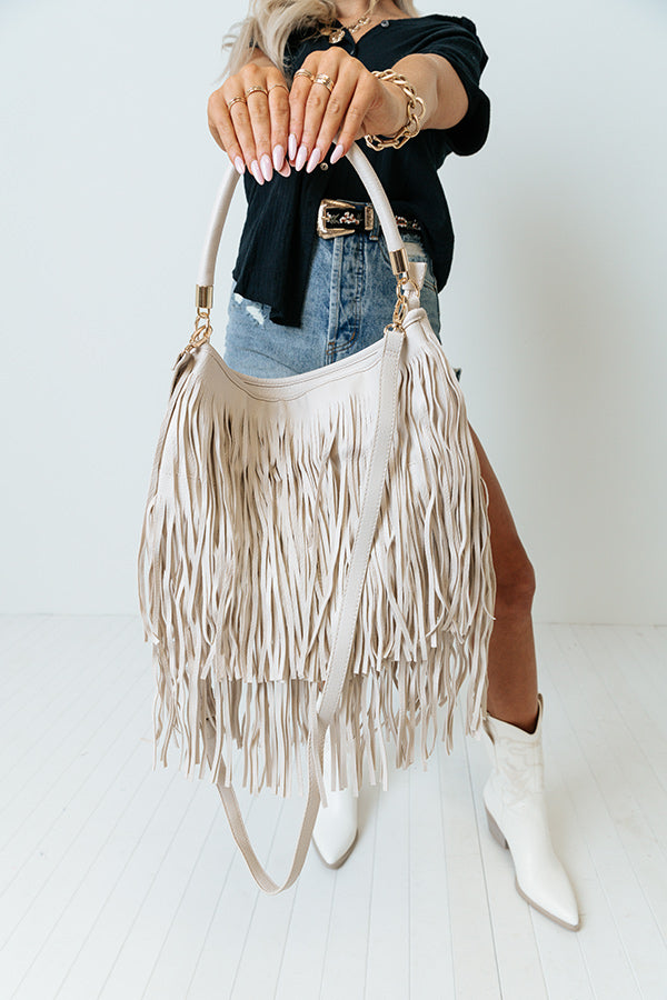 Upper East Side Fringe Tote in Birch