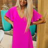 Stunningly Chic Shift Dress in Neon Berry Image - 1