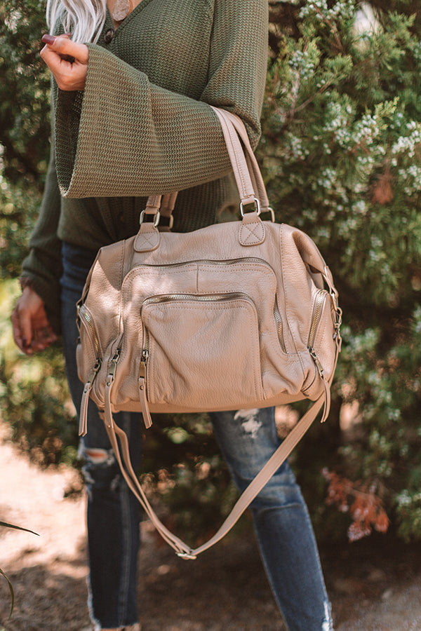 The Adventure Faux Leather Tote in Birch