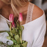 Everyday Essential Padded Lace Bralette in Natural Image - 1