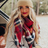 Cozy Love Blanket Scarf In Crimson Image - 1