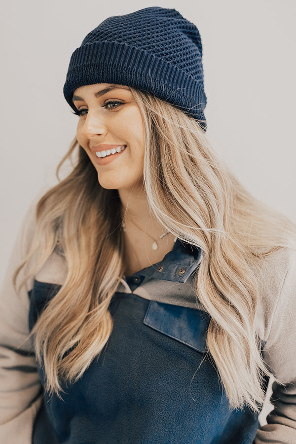 Aspen Afternoon Beanie in Navy