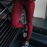 High Waist Fleece Lined Legging in Wine Image - 1