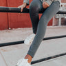 High Waist Fleece Lined Legging in Charcoal Image - 1