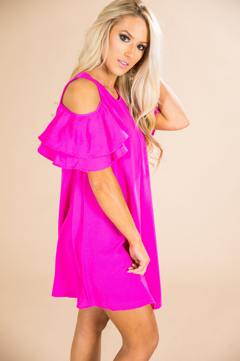 You Know You Love Me Dress in Fuchsia Image - 3