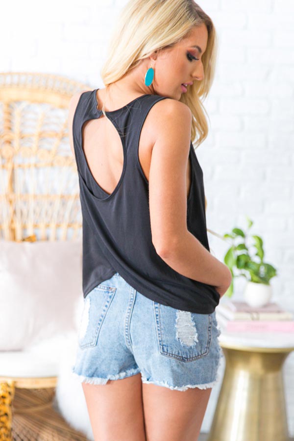 You Drive Me Crazy Shift Tank In Black Image - 4