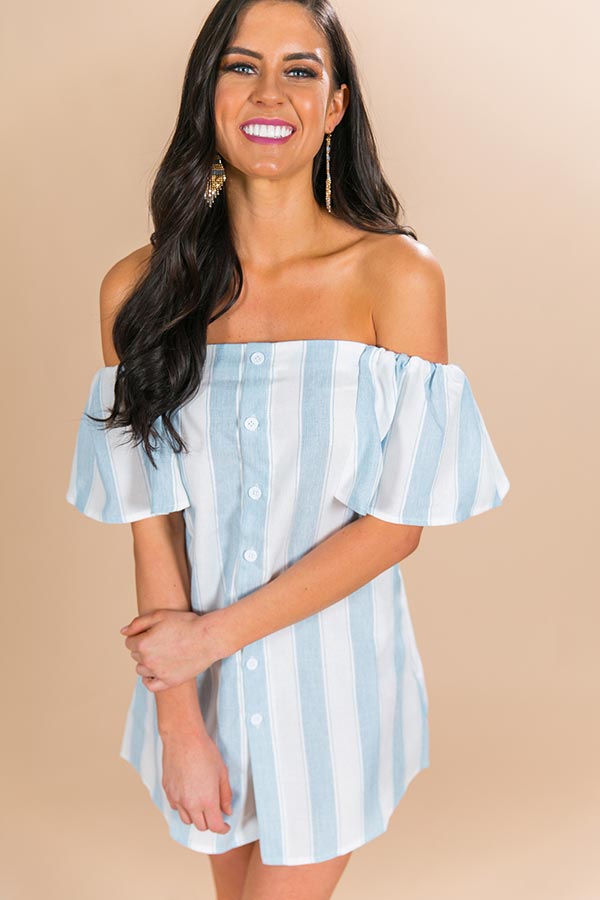 Sipping Seaside Off Shoulder Dress Image - 1