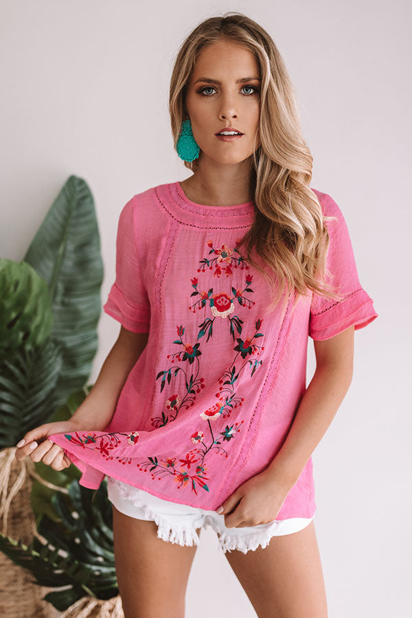 Meet Me In Paradise Shift Top In Pink Image - 4