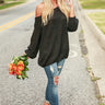 Give Me Cozy Off Shoulder Sweater in Black Image - 1