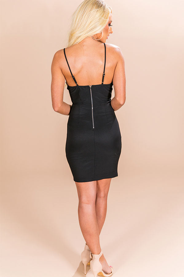 Sitting Front Row Lace Up Mini Dress Image - 3