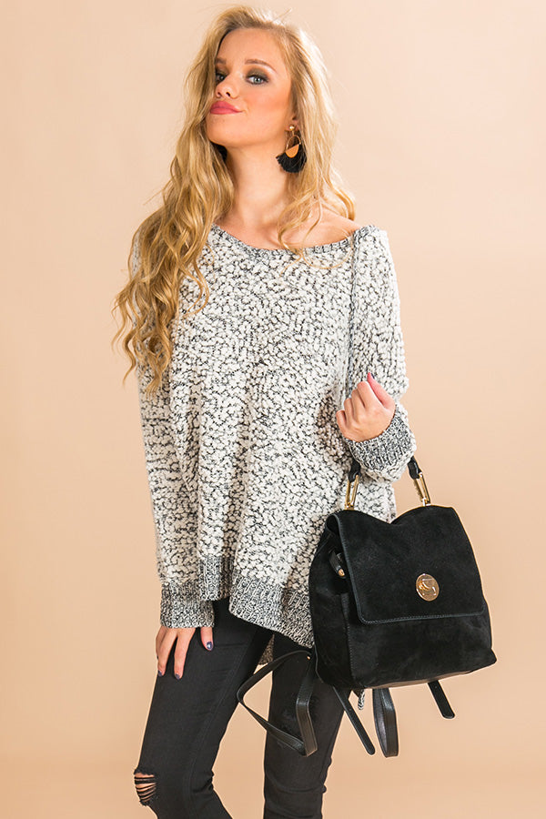 Warm Fuzzy Feelin' Two Tone Sweater in Black Image - 2