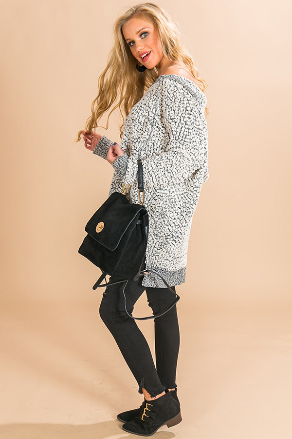 Warm Fuzzy Feelin' Two Tone Sweater in Black Image - 3