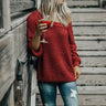 Give Me Cozy Off Shoulder Sweater in Crimson Image - 1