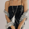 Style Essence Feather Tassel Necklace In White Image - 1