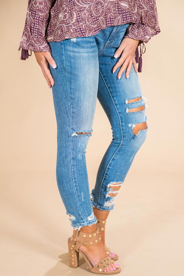 Winter Park Midrise Distressed Skinny in Medium Wash Image - 2