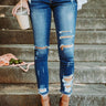 Winter Park Midrise Distressed Skinny in Dark Wash Image - 1