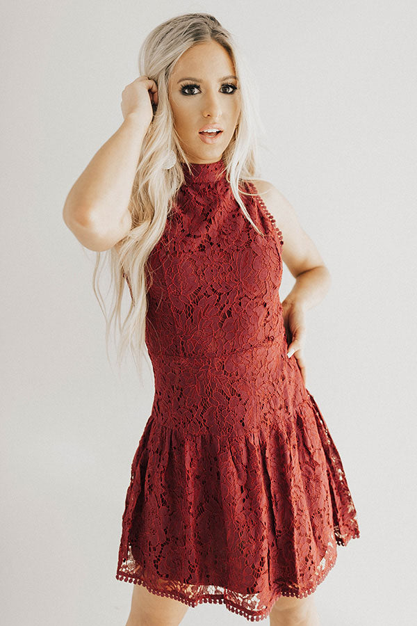 Dream Come True Lace Dress in Wine Image - 2