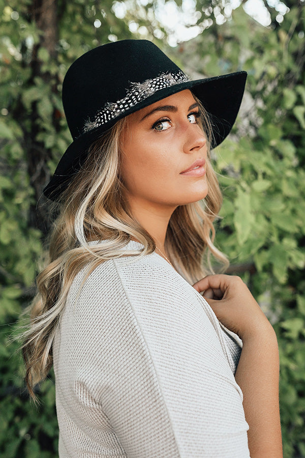 Top Me Off Feather Hat in Black