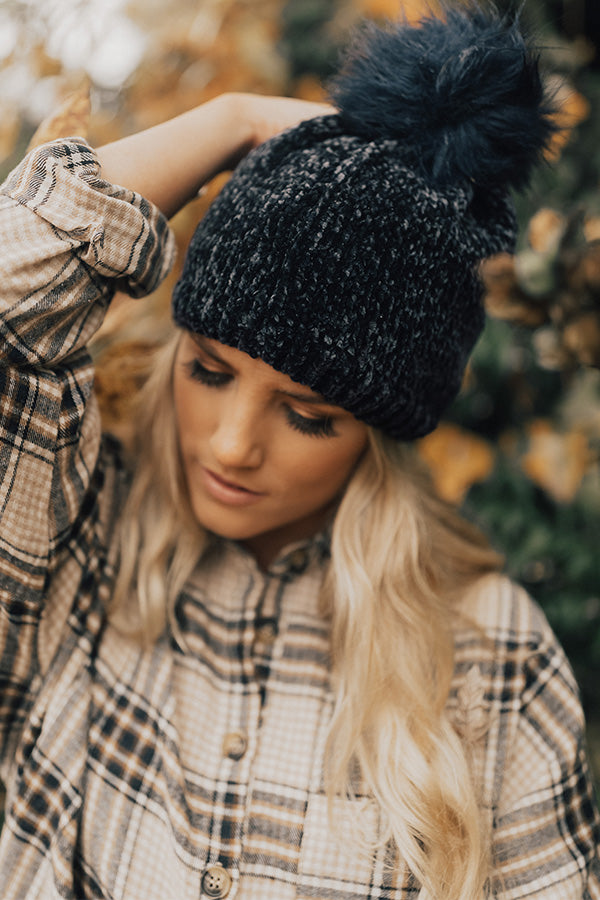 Wine Night Ultra Soft Beanie in Navy