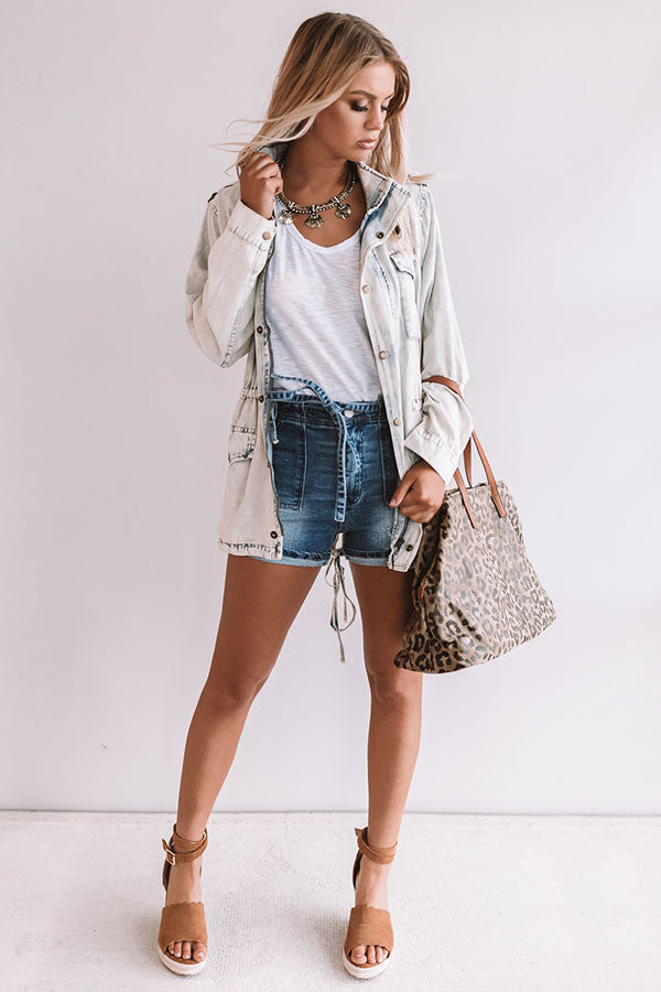 The Aimee Light Weight Denim Jacket In Light Wash