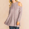 Cuddle Up Cable Knit Tunic Sweater in Light Hazelnut Image - 1