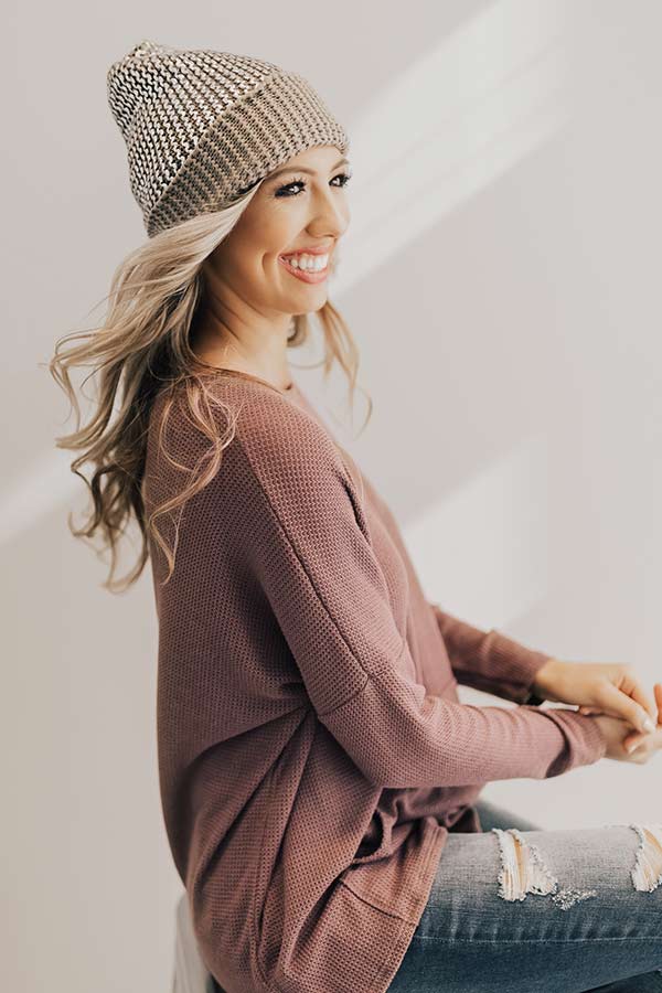 Cold Snap Metallic Beanie in Grey Image - 2
