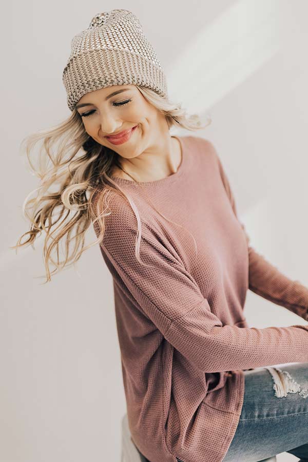 Cold Snap Metallic Beanie in Grey Image - 4