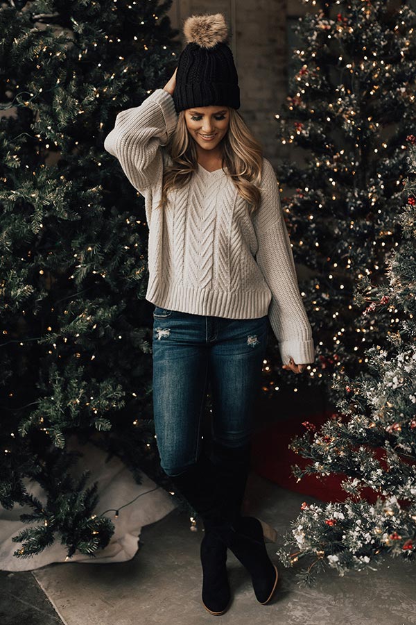Weekend In Lake Tahoe Sweater in Ivory
