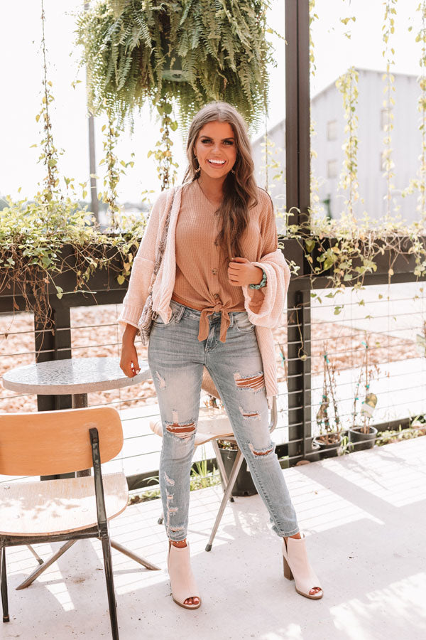 The Bombshell Chenille Cardigan in Cream