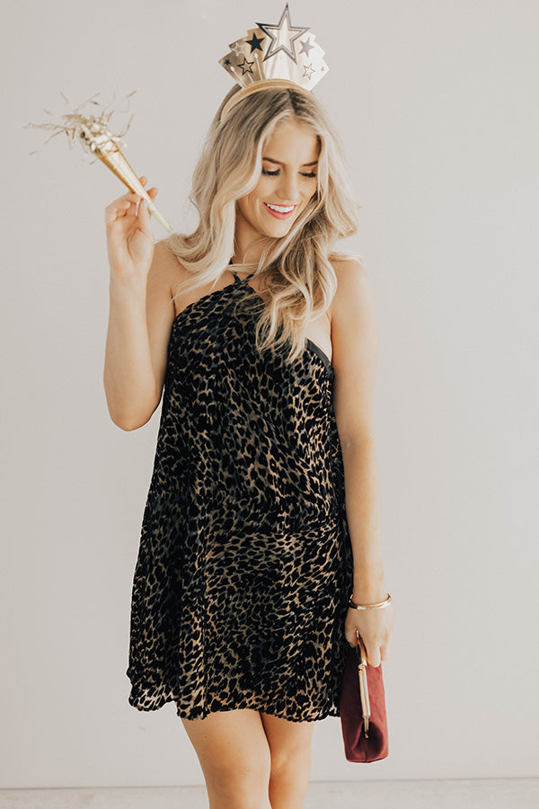 Paris Pristine Leopard Velvet Shift Dress Image - 1