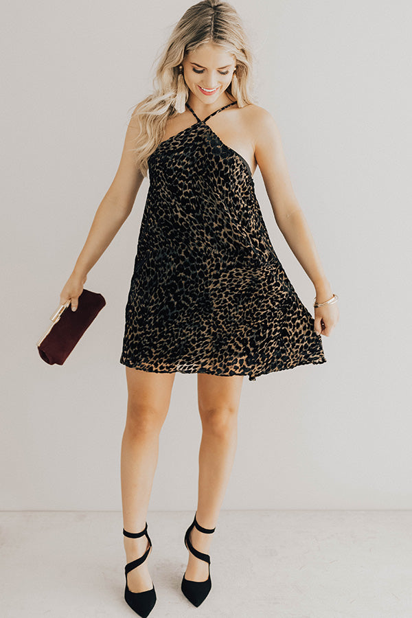 Paris Pristine Leopard Velvet Shift Dress Image - 2
