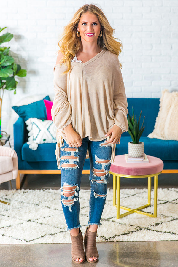 Snow Day Tunic Hoodie in Cream Image - 1