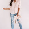 Uptown Vibes Shift Top in Light Peach Image - 1