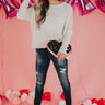 Wine Night In Knit Sweater in Ivory Image - 1