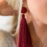 Times Square Tassel Earrings in Wine Image - 1