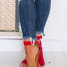 Champagne Toast Heel in Red Image - 1
