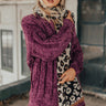 Leopard and Merlot Blanket Scarf Image - 1