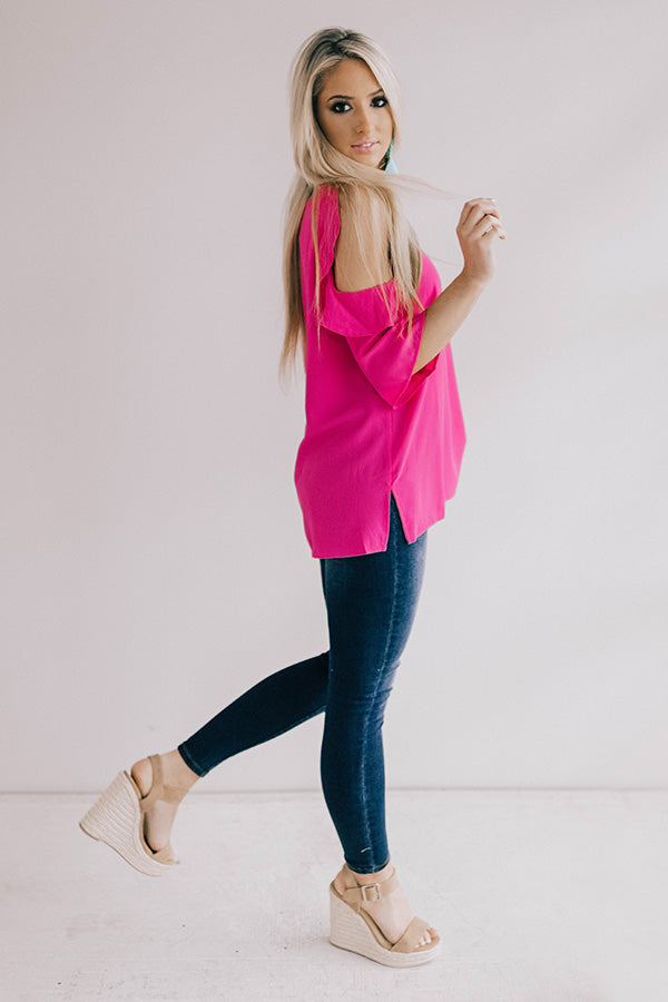 Italian Vacation Shift Top in Hot Pink Image - 3