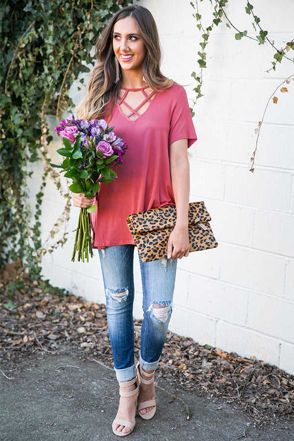 Hidden Talent Shift Tee in Rose Image - 2