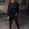 Latte Run Plush Shift Sweater in Black Image - 1