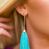 Pop Fizz Clink Tassel Earring in Turquoise Image - 1