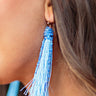 Romantic Getaway Tassel Earrings in Blue Image - 1