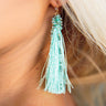 Romantic Getaway Tassel Earrings in Mint Image - 1